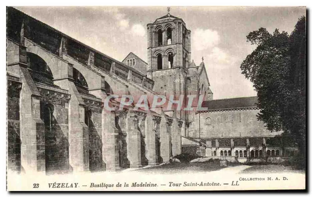 VÉZELAY — Basilika der Madeleine — Turm Saint-Antoine — Sammlung M. A. D. - Vorderseite