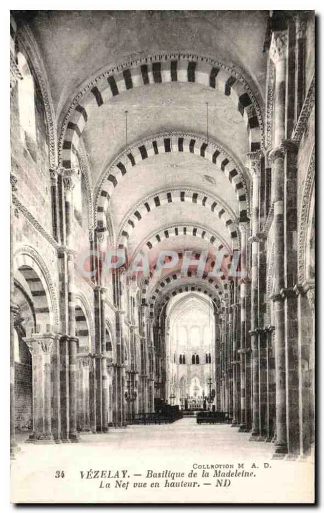 Vézelay — Basilique de la Madeleine — Ansicht von oben — Sammlung M. A. D. - Vorderseite