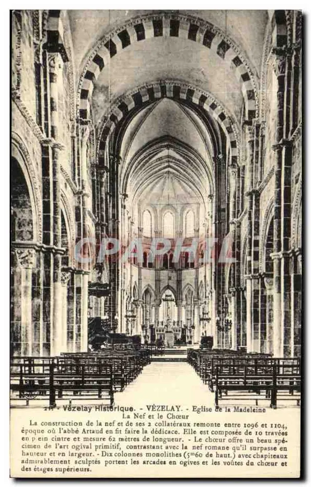 Vézelay - Kirche der Madeleine - Die Kirche und der Chor - Vorderseite