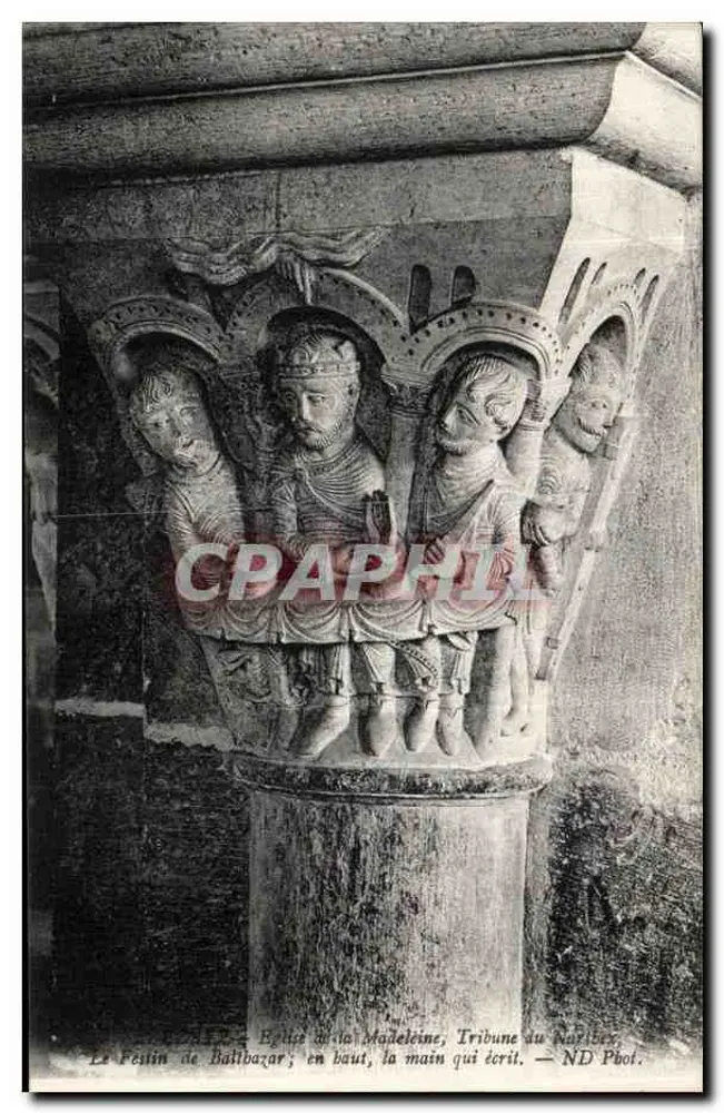 Kirche der Madeleine, Tribune des Baislbaçar — Das Festmahl des Baislbaçar, oben, die Hand, die schreibt. - Vorderseite
