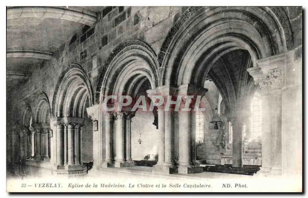 Vézelay — Kirche der Madeleine. Der Cloister und der Kapitelraum — ND. Foto. - Vorderseite
