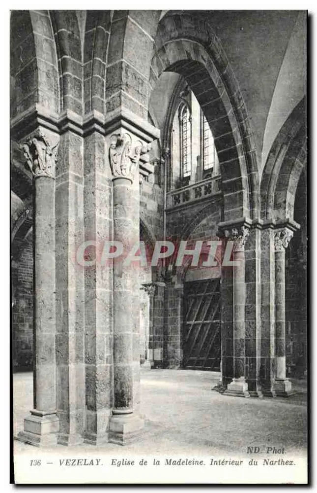 Vézelay — Kirche der Madeleine. Innenansicht — ND. Phot. n°136 - Vorderseite