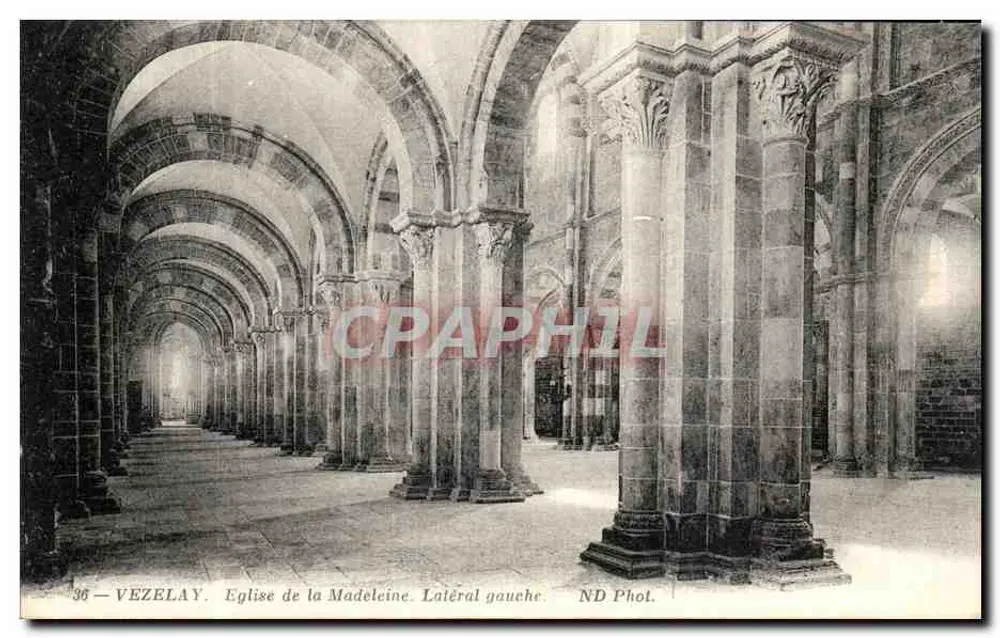 Vézelay — Kirche der Madeleine. Linker Seitenbereich — ND Phot. - Vorderseite