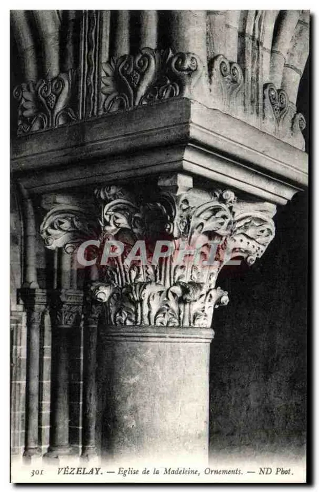 Vézelay — Kirche der Madeleine, Ornamente — ND Phot. - Vorderseite