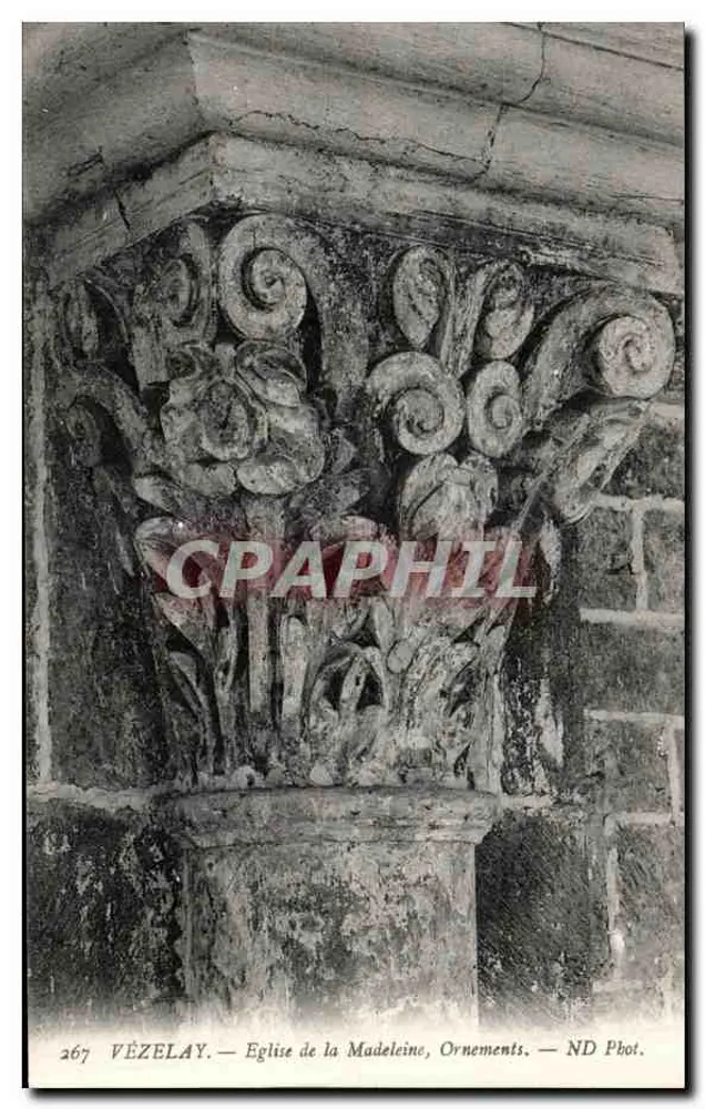 Vézelay — Kirche der Madeleine, Ornamente — ND Phot. - Vorderseite