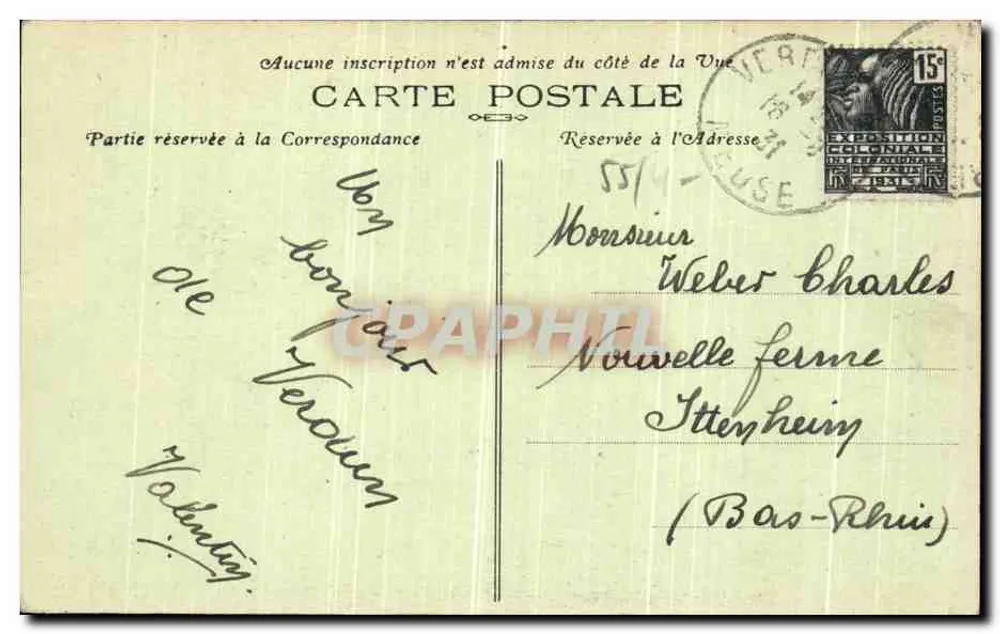 Verdun — Porta Chaussée — Edição Verdun - Verso