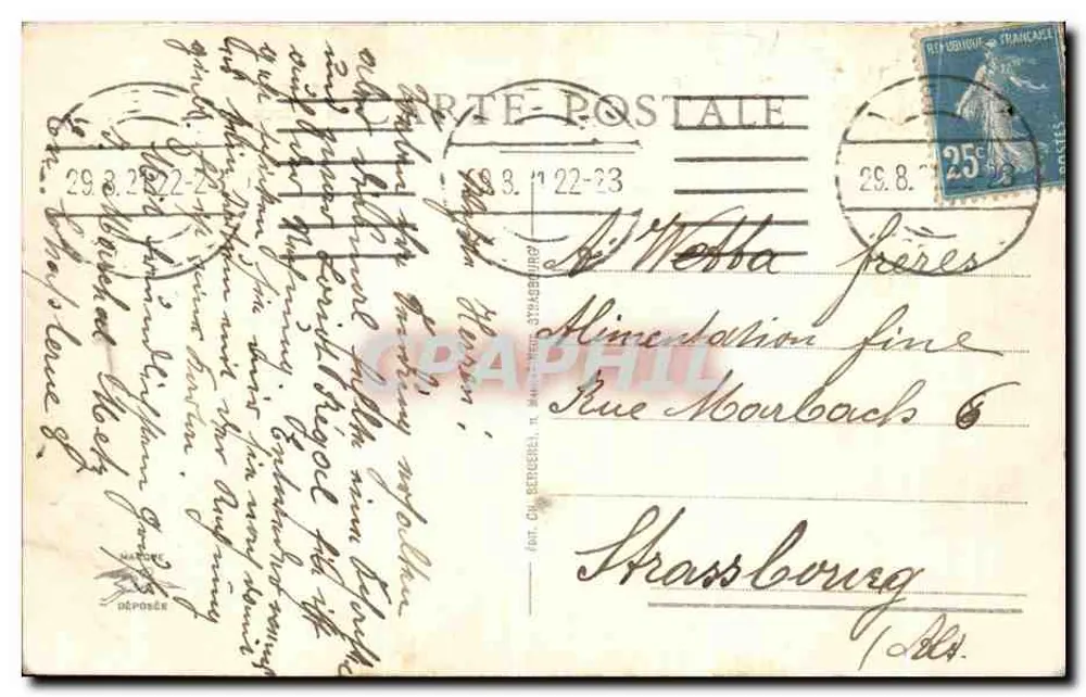 Metz - Brücke der Toten und Kirche der Garnison — Verlag D. Webba Brüder, Nr. 82 - Rückseite