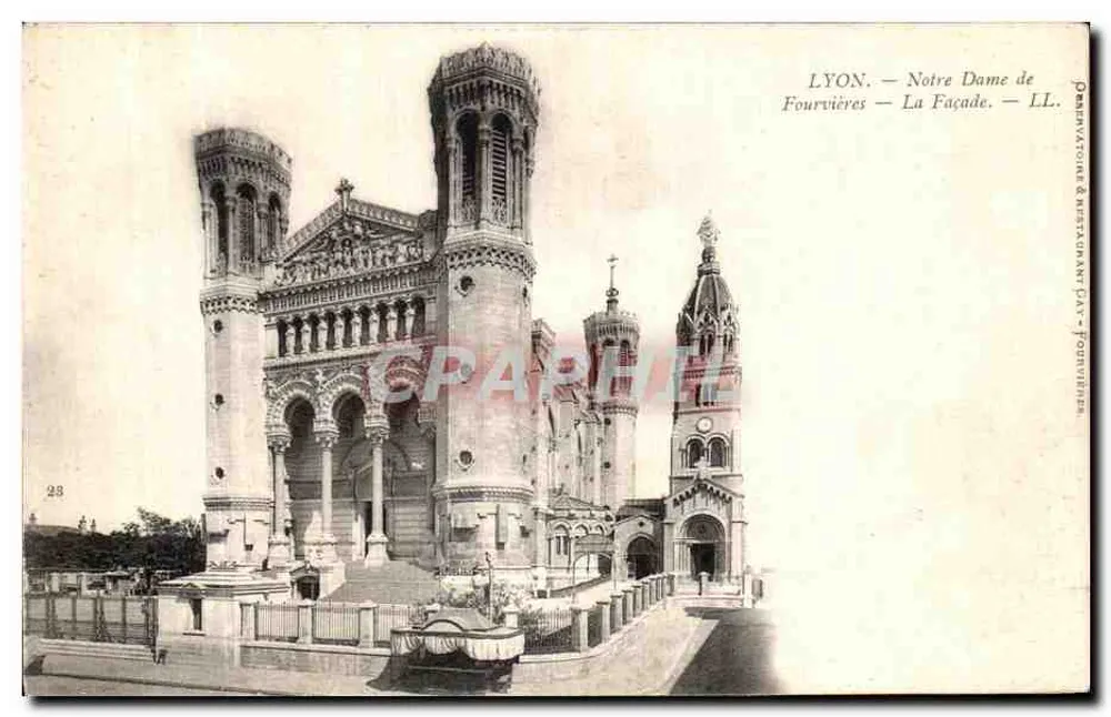 LYON — Nossa Senhora de Fourvières — A Fachada — LL. — Danhuvitaine & Messiant Day — n°28 - Frente