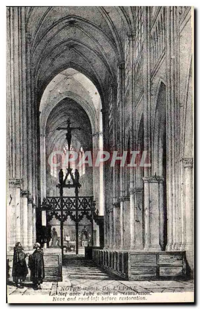 Notre-Dame de l'Épine — Die Kirche mit dem Jubé vor der Restauration — Anciens Étab. Nelpfien et Cie, Paris - Vorderseite