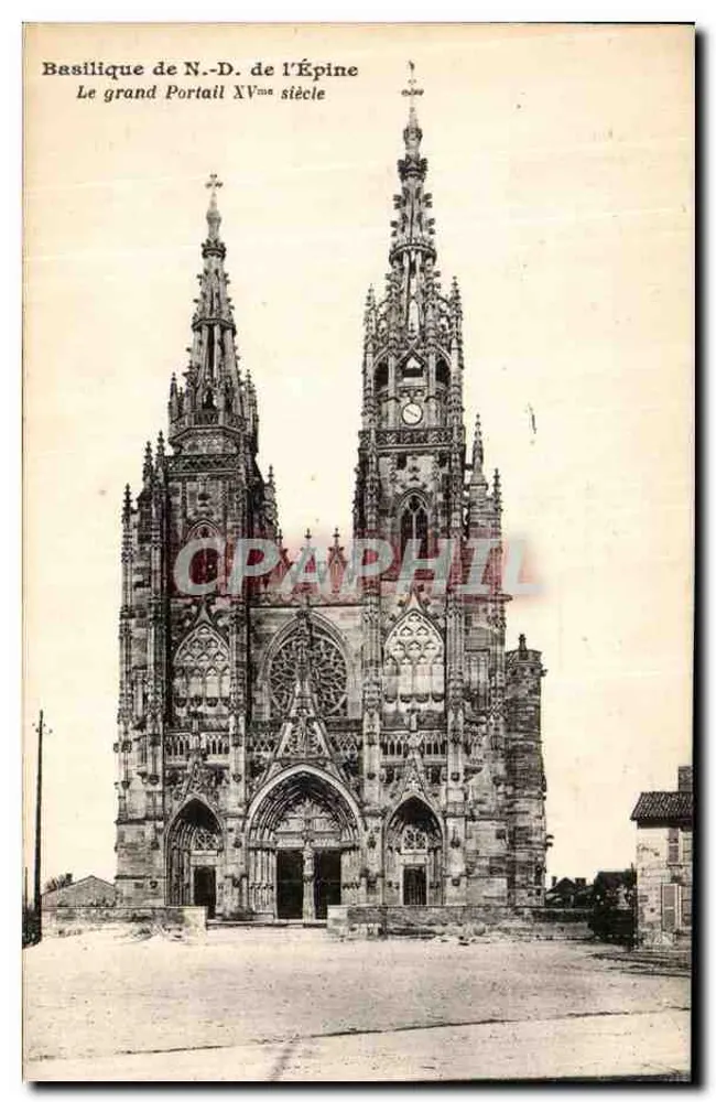 Basilika von N.-D. der Spine — Das große Portal des 17. Jahrhunderts — Phototyp von J. Biaudet-Reims - Vorderseite