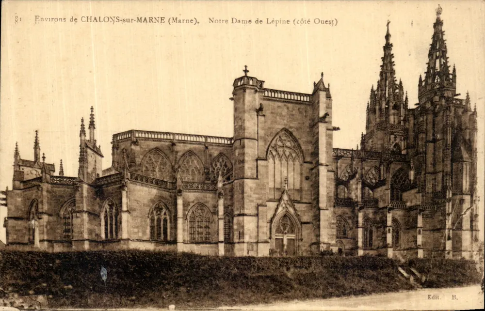 Notre Dame de Lépine (lado Oeste) — Environs de CHALONS-sur-MARNE (Marne) — Edit. B. - Frente