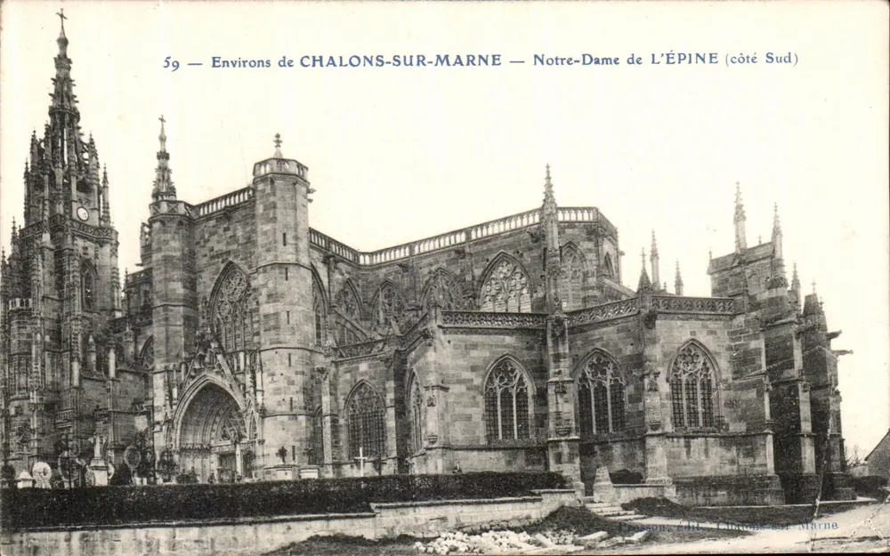 Notre-Dame de L'Épine — Umgebung von Chalons-sur-Marne (Südseite) — Verlag Besson, Chalons-sur-Marne, Nr. 59 - Vorderseite
