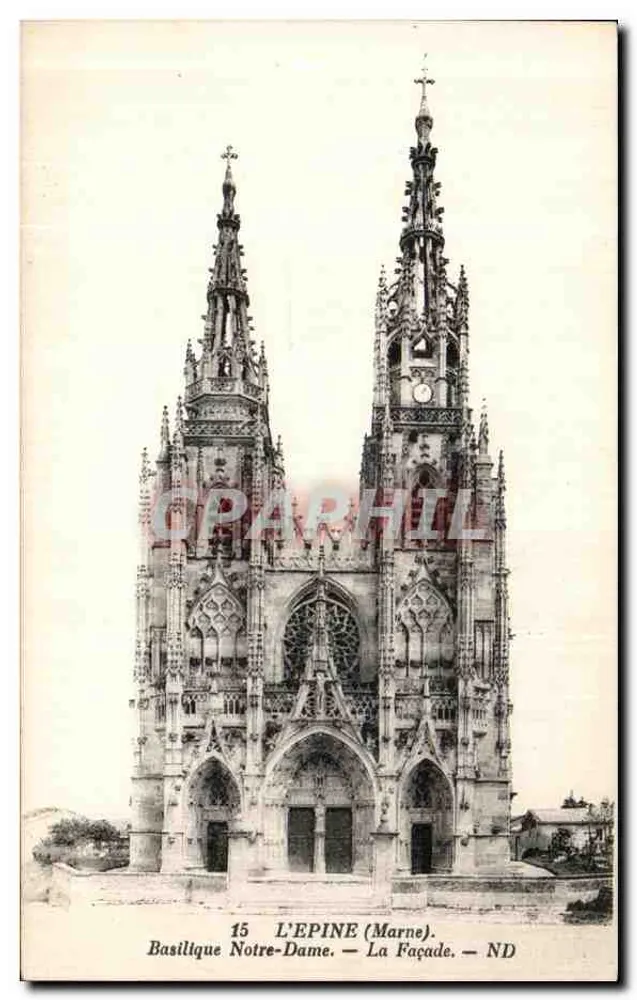L'Épine (Marne) — Basílica Nossa Senhora — A Fachada - Frente