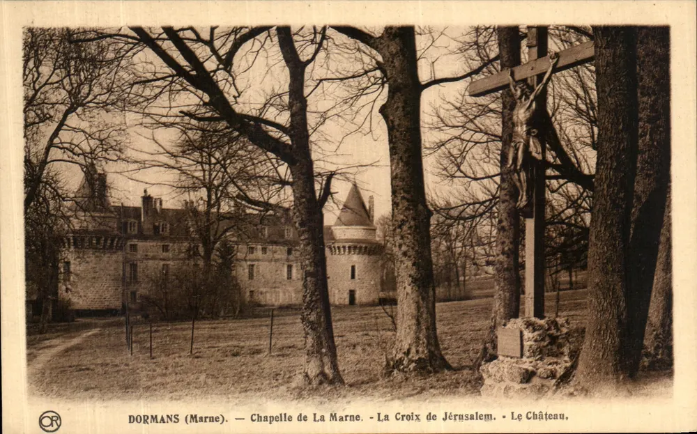 Dormans (Marne) — Kapelle von La Marne, Kreuz von Jerusalem, Schloss - Vorderseite