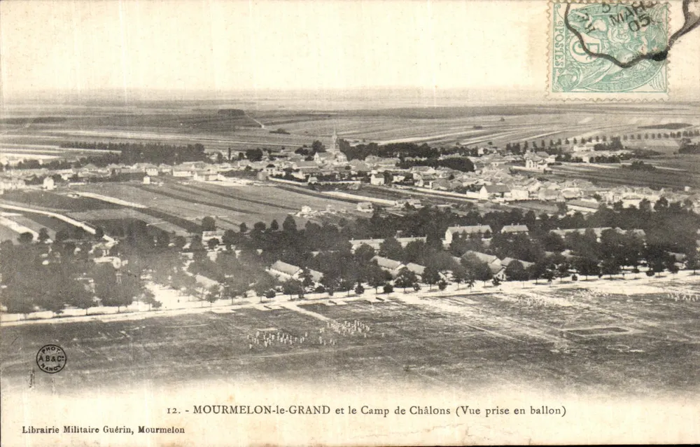 Mourmelon-le-Grand und das Lager von Châlons — Aufnahme aus einem Ballon — Librairie Militaire Guérin, Mourmelon - Vorderseite