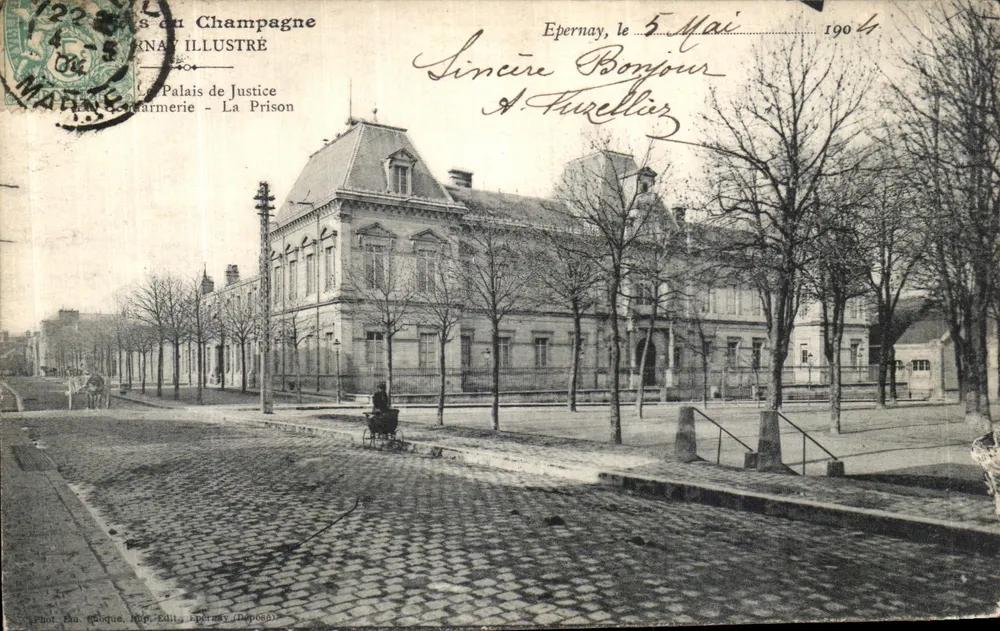 Epernay — Das Palast der Justiz — Das Gefängnis — Verlag: J. Coloque, Epernay (Deposited) - Vorderseite