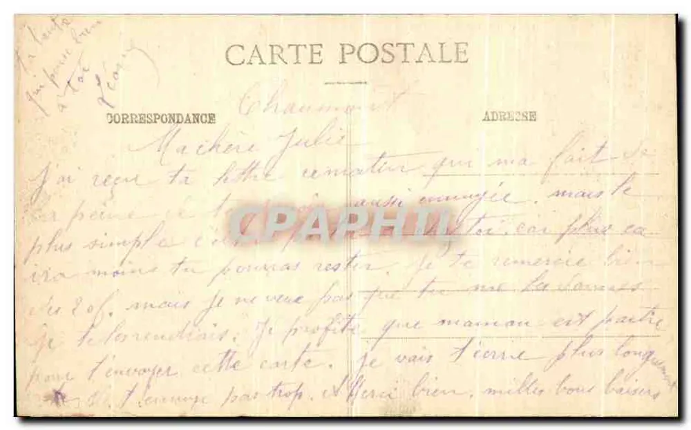 Chaumont - O Hotel de Ville — Jullien e Morel, editores - Verso