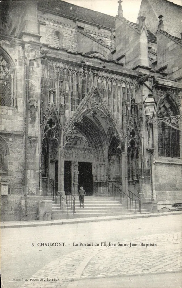 Chaumont - Der Portal der Kirche Saint-Jean-Baptiste — Cliché A. Pourtoy, Verlag Nr. 6 - Vorderseite