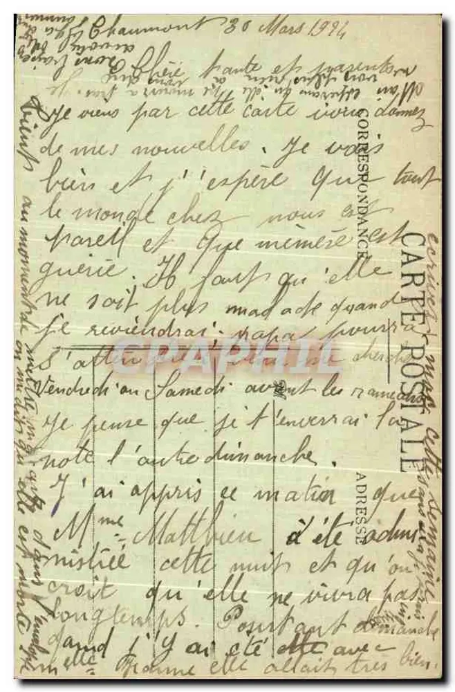 Chaumont — O Hotel de Ville — D.D. — n°20 - Verso