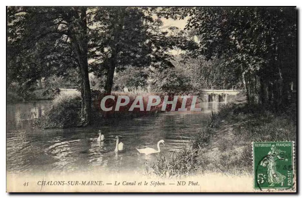 Chalons-sur-Marne — Der Kanal und der Sipbon — ND Pbot. - Vorderseite