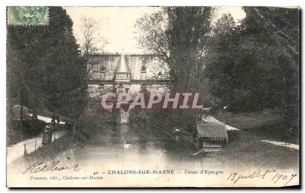 Chalons-sur-Marne — Caisse d'Épargne (éditeur Prasson, n°40) - Frente