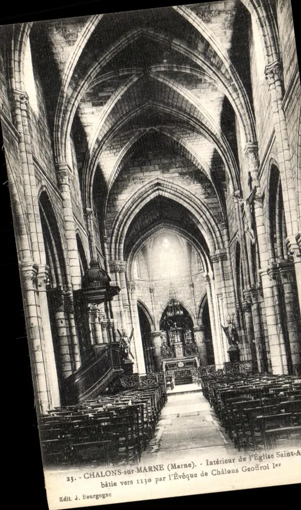Innenansicht der Kirche Saint-Antoine - Chalons-sur-Marne - Verlag J. Bourgogne, Nr. 23 - Vorderseite