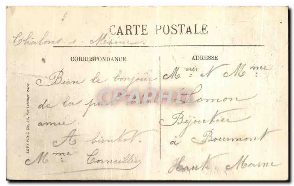 Chalons-sur-Marne — O Canal do Jarde — LL. n°141 - Verso
