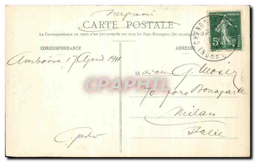 Amboise - Kirche - Christus am Grab (16. Jahrhundert) - M. M. - Rückseite