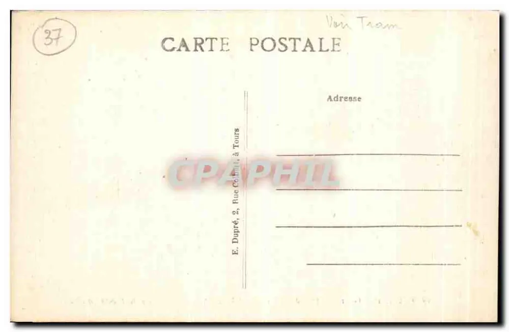 Tours (Loire-et-Loire) — Rathaus und Platz — Verlag A.P. n°59 - Rückseite