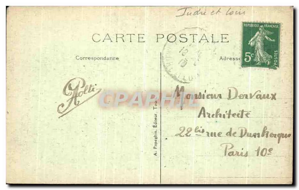 Tours - Claustro da Psalette (séculos XV e XVI) - Galerias e Escada - Verso