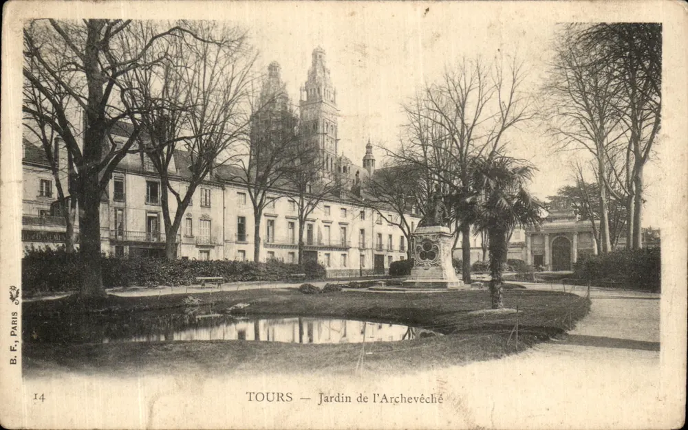 Tours — Jardin de l'Archevêché — éditeur B.F. Paris, n°14 - Frente