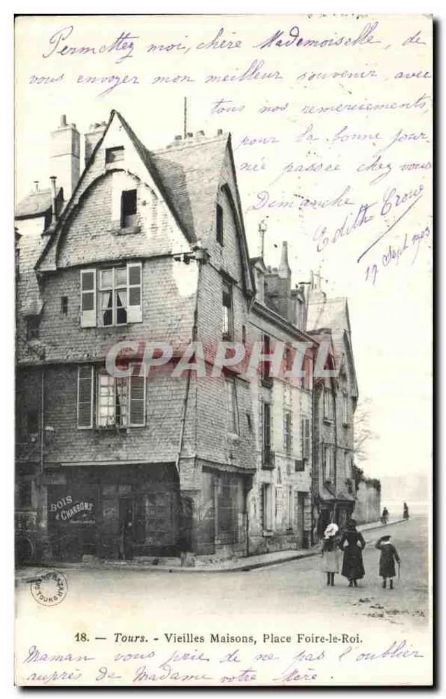 Tours - Alte Häuser, Place Foire-le-Roi — Verlag Bois & Charrême, Nr. 18 - Vorderseite