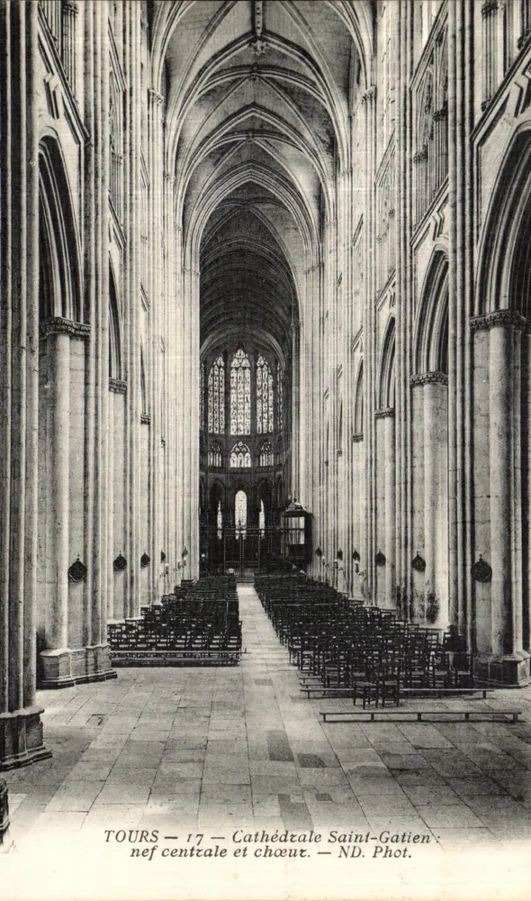 Tours — Kathedrale Saint-Gatien: Mittelschiff und Chor — ND. Phot. - Vorderseite