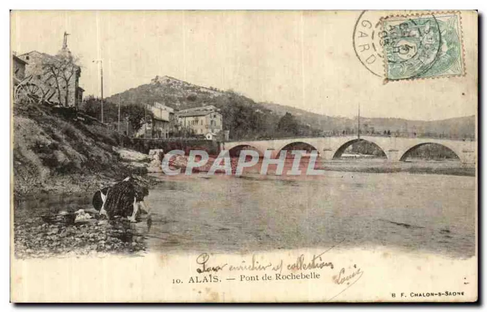 Alais — Pont de Rochebelle — B. F. Chalon-Saône - Frente