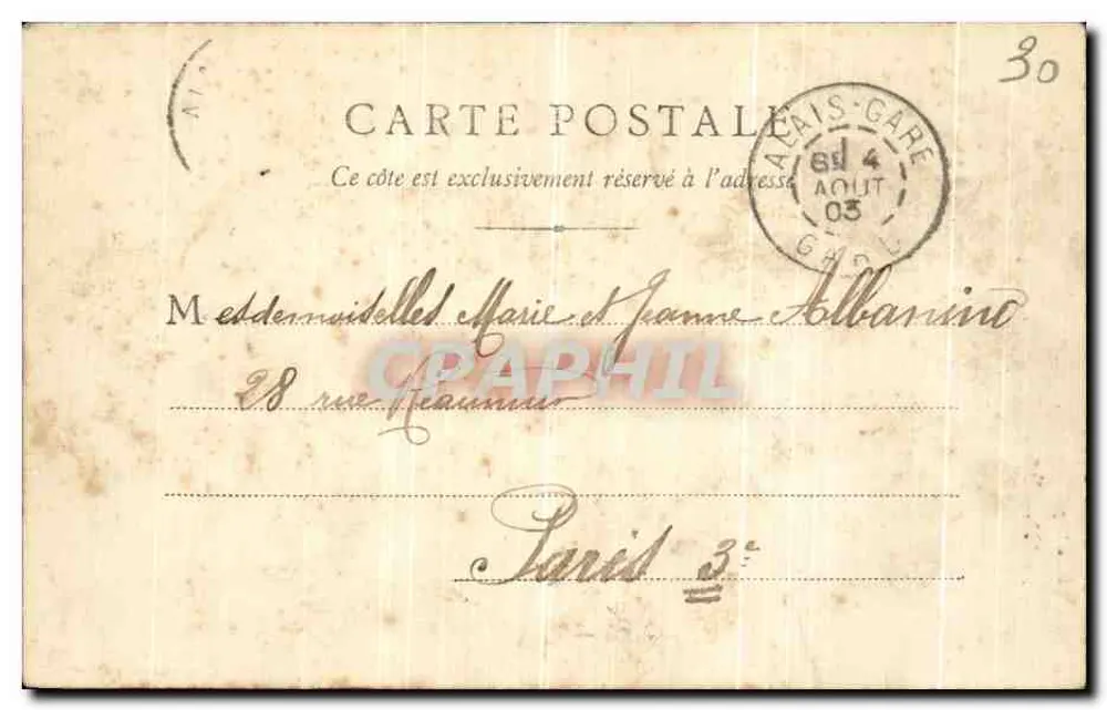 Alais — Pont de Rochebelle — B. F. Chalon-Saône - Verso