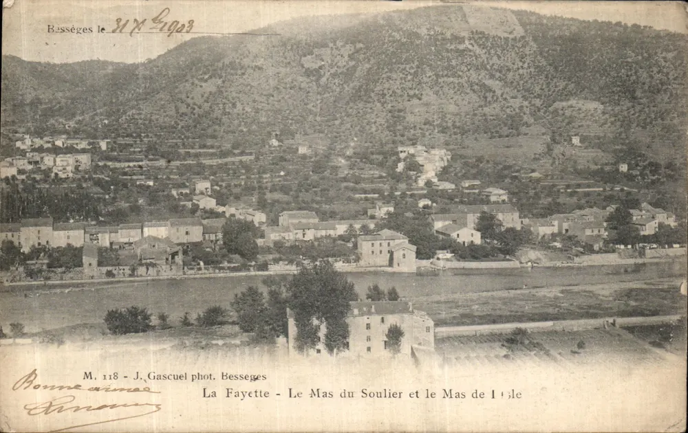 Bassèges - La Fayette - Le Mas du Soulier und Le Mas de l'île — J. Gascuel fot. Bassèges - Vorderseite