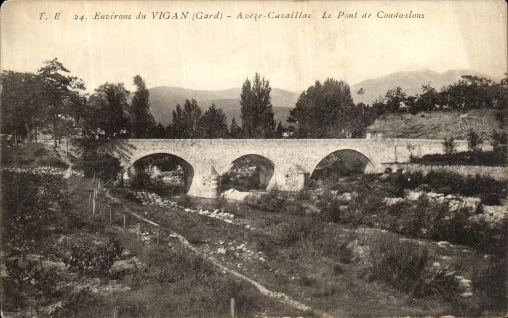 Umgebung von VIGAN (Gard) — Avèze-Cuvaillac. Die Brücke von Coudoulous — T. E. 24 - Vorderseite
