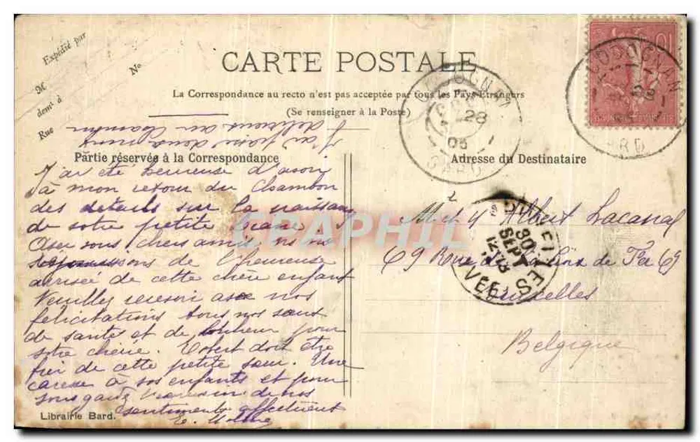 Le Chambon-de-Tence — Brücke Joubert über den Lignon, und Mühle Ferrier — Librairie Bard - Rückseite