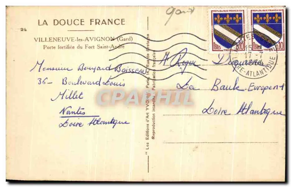 Villeneuve-lès-Avignon — Verstärkte Pforte des Forts Saint-André — Les Éditions d'Art YVO7 - Rückseite