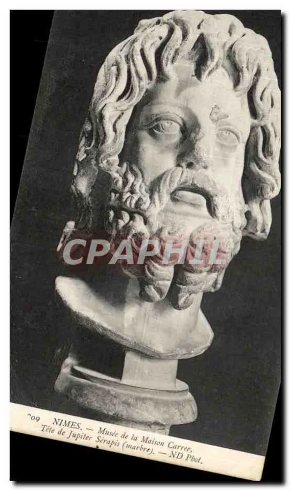 Nîmes — Kopf des Jupiter Serapis (Marmor) — Museum der Maison Carrée, ND Phot. - Vorderseite
