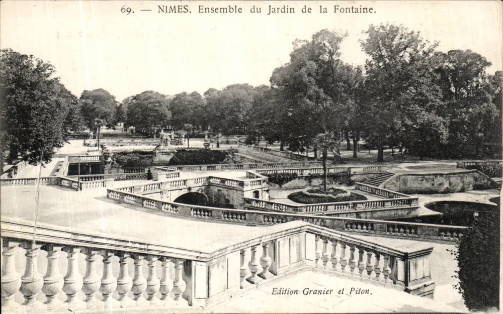 Nîmes. Ensemble des Jardins de la Fontaine — Edition Granier et Pilon, Nr. 69 - Vorderseite