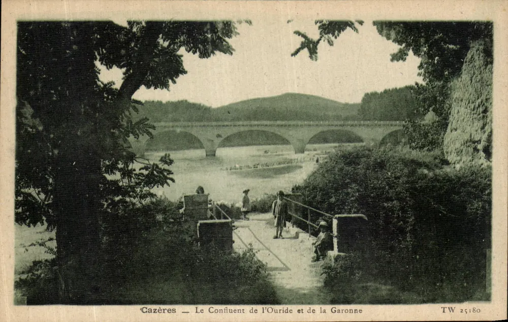 Cazères — Der Zusammenfluss der Oouride und Garonne — TW 25180 - Vorderseite