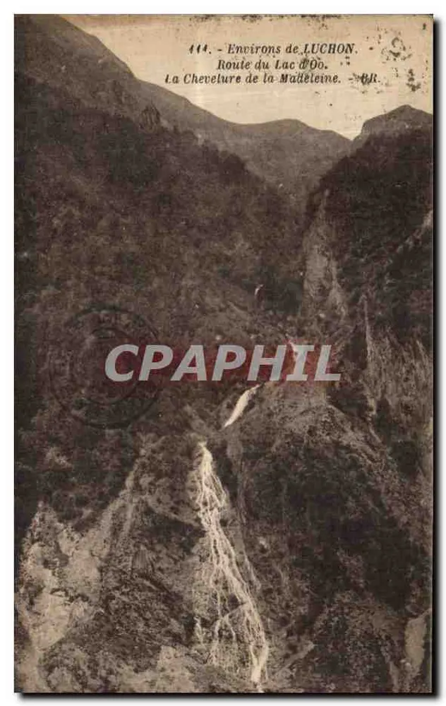 Umgebung von LUCHON — Route des Sees Mâdeleine — La Chevelure — Bloc frères, Bordeaux, n° 414 - Vorderseite