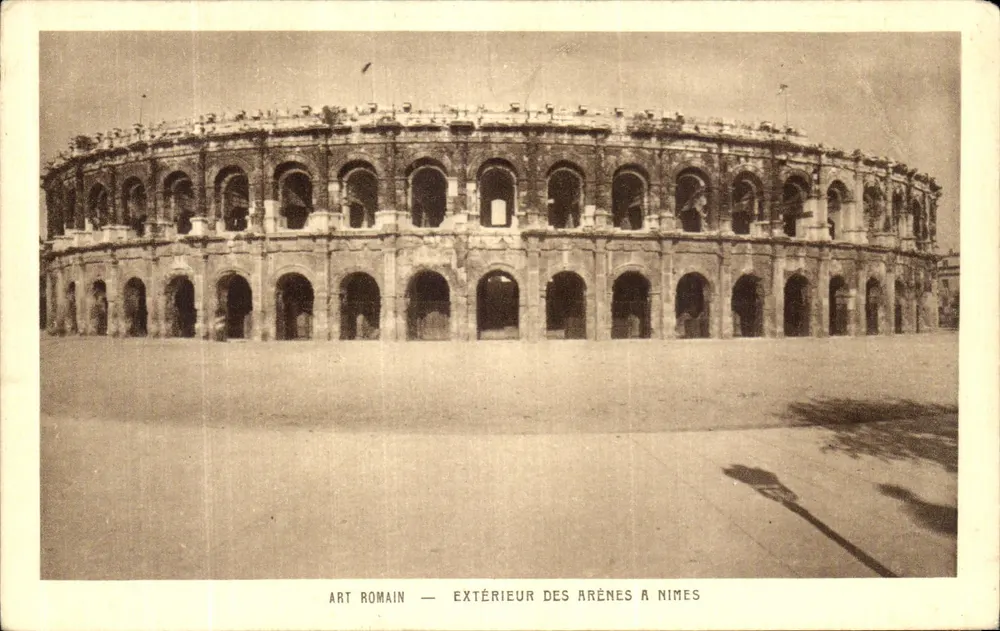 Römische Kunst — Äußere Ansicht der Arenen in Nîmes - Vorderseite