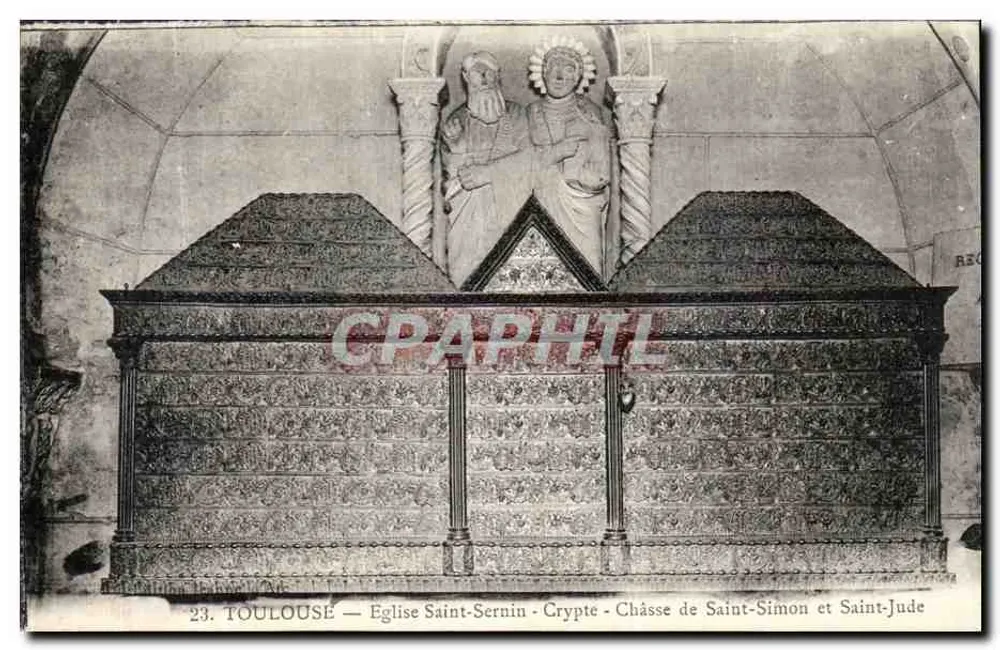Toulouse — Kirche Saint-Sernin — Krypta — Reliktschrein von Saint-Simon und Saint-Jude - Vorderseite