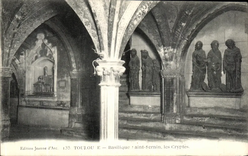 Basílica de Saint-Sernin, as Criptas — Toulouse — Edição Jeanne d'Arc, n° 135 - Frente