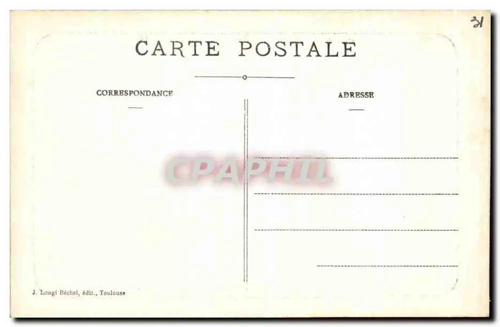 Toulouse — Portal der Kirche der Dalbade — J. Longi Béchiel, Verlag Toulouse, Nr. 243 - Rückseite