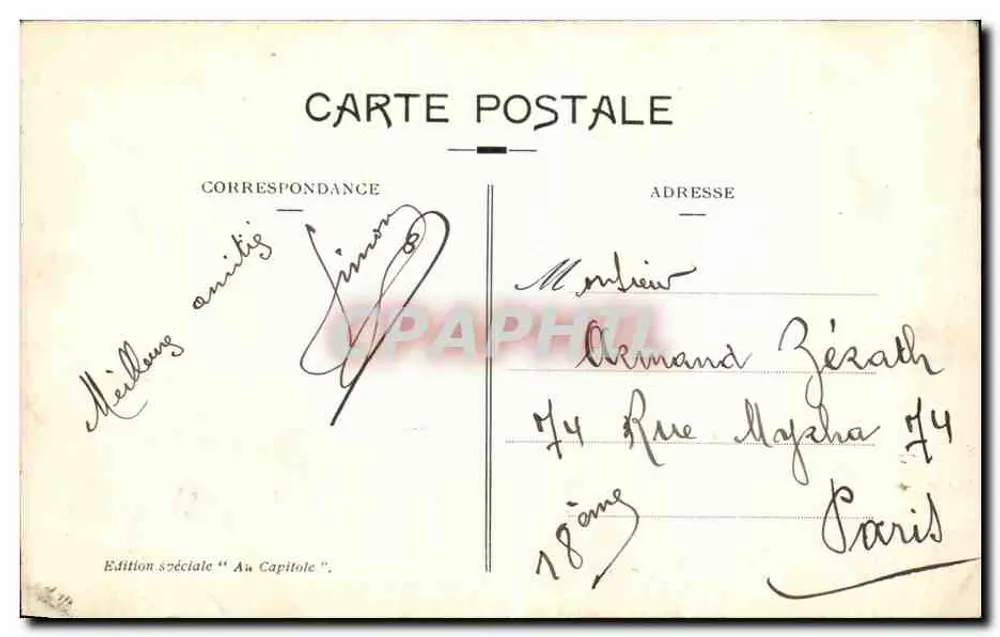 Toulouse - Lafayette-Garten, Statue Goudelin — Sonderausgabe 'Am Capitol' - Rückseite