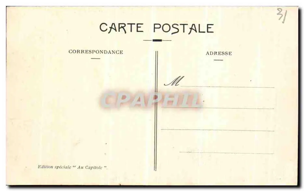 Toulouse - Square Lafayette und Hotel Capoul — Sonderausgabe 'Au Capitole' - Rückseite