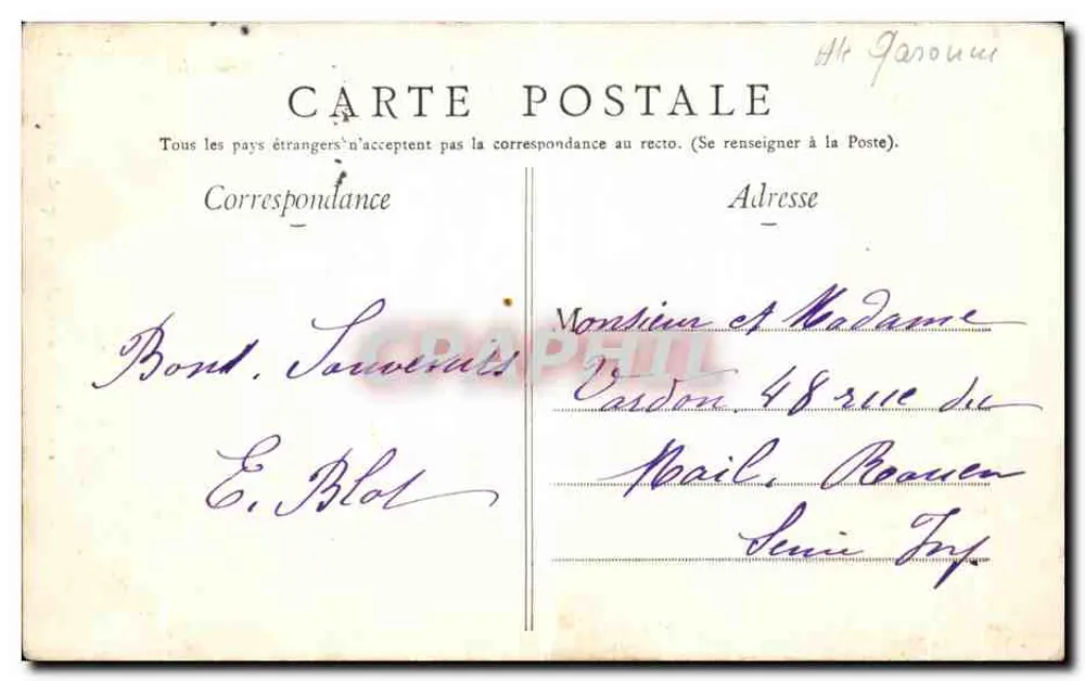 Toulouse — Ponte São Michel — Editor R. Publio & R. Ricaise - Verso